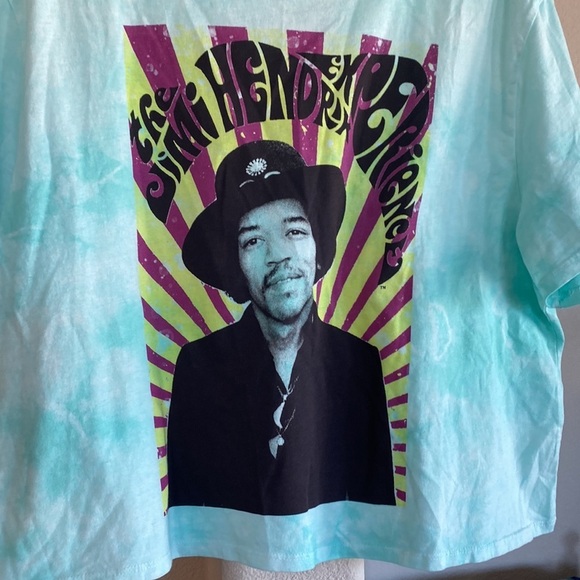 Lucky Brand Jimi Hendrix Tie Dye T-Shirt Cropped retro hippie rock band - Picture 7 of 9
